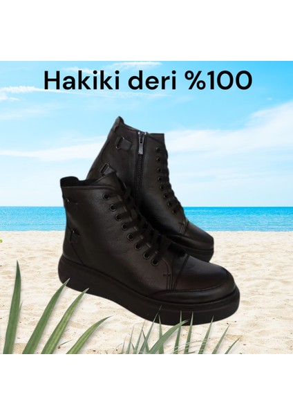 2271 Siyah Deri Bayan Bot