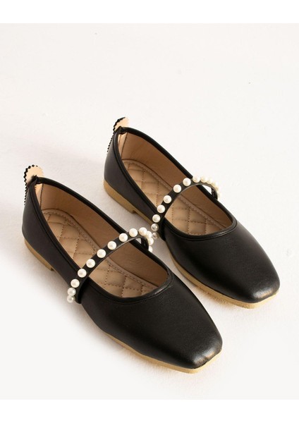 Kadın Siyah Cilt İncili Babet Ev ve Dış Mekan Ayakkabısı fiyatları