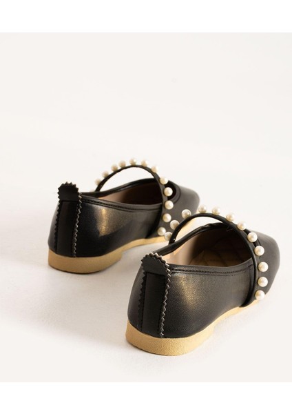Kadın Siyah Cilt İncili Babet Ev ve Dış Mekan Ayakkabısı fırsatları