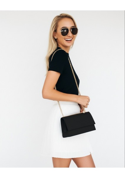 Kadın Zincir Askılı Kapaklı Süet Veya Suni Deri Abiye Çanta fiyatları