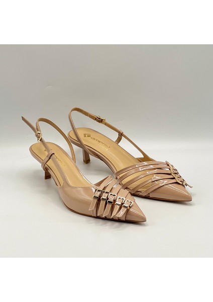Sedare Nude Gerçek Deri Tokalı Topuklu Ayakkabı fiyatları