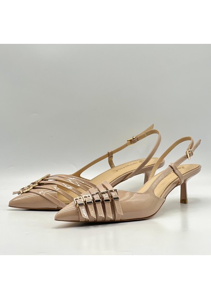 Sedare Nude Gerçek Deri Tokalı Topuklu Ayakkabı fırsatları