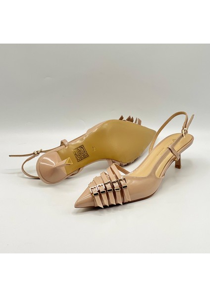 Sedare Nude Gerçek Deri Tokalı Topuklu Ayakkabı indirimleri