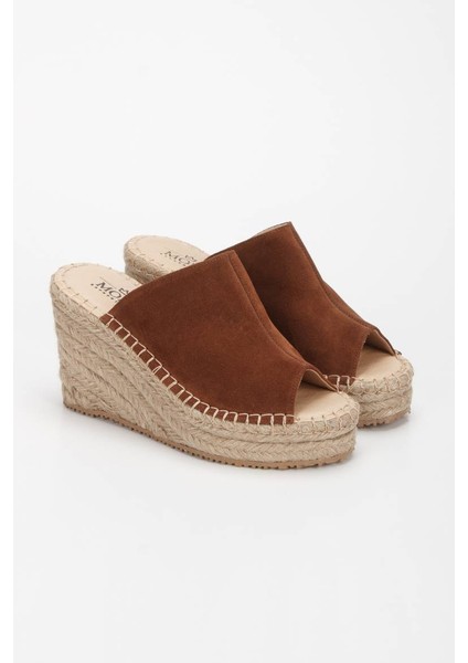 Kadın Hakiki Deri Hasır Dolgu Topuklu Terlik 6323 fırsatları