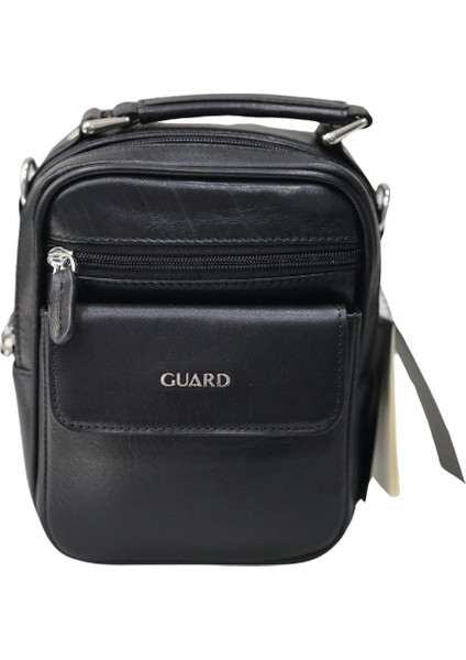 Hakiki Deri Mini Siyah Kristal Erkek El Çantası (T1845)