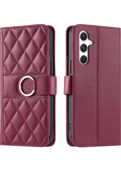 Samsung Galaxy A25 5g Flip Kılıf Manyetik Halka Deri Flip Ince Cüzdan Kılıfı Kart Tutucu ve Uzun Askılı (Yurt Dışından) indirimleri