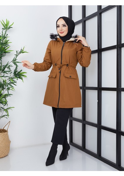 Kadın Kısa Yağmurluk Bondik Mont Taba fiyatları