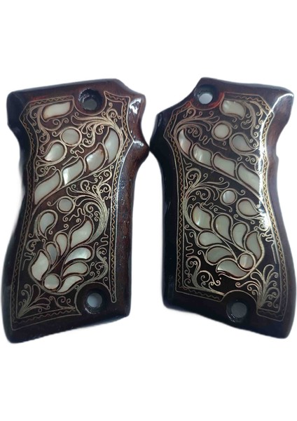 Fransız Onlusu Unıque Gümüş Telkari Sedef Kakma Kabzesi