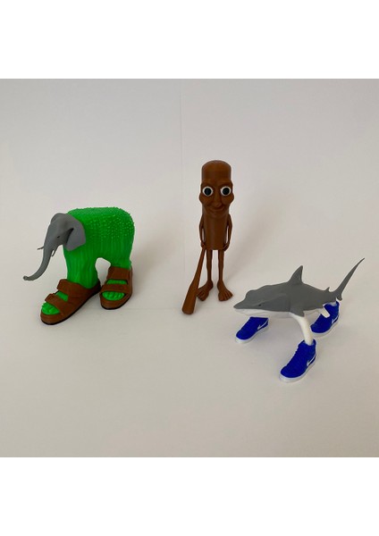 3D Baskı Tung Tung Sahur Figürleri 3'lü Set; Tung Tung Sahur, Lirili Larila, Tralalero Tralala fiyatları