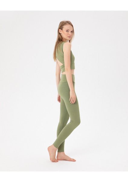 Matcha EcoVero Sırt Dekolteli Drape Detaylı Crop Sırt Pencereli Büstiyer fırsatları