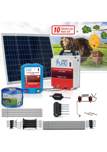 Puhu Ecos Eko Model Kuruluma Hazır Elektrikli Çit Sistemi (10 Dönümlük) (8 Joule)