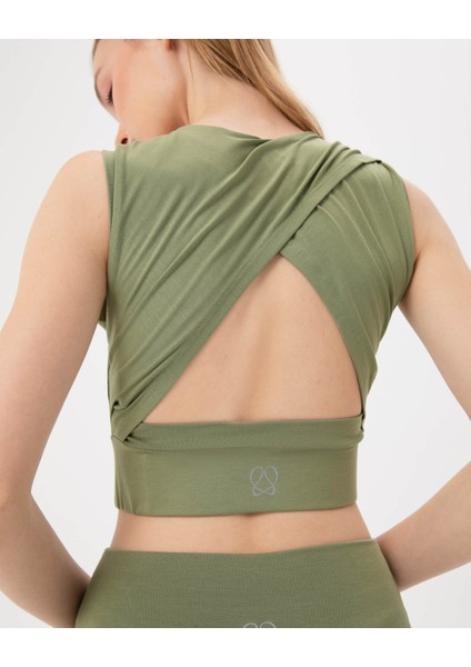 Matcha EcoVero Sırt Dekolteli Drape Detaylı Crop Sırt Pencereli Büstiyer fiyatları