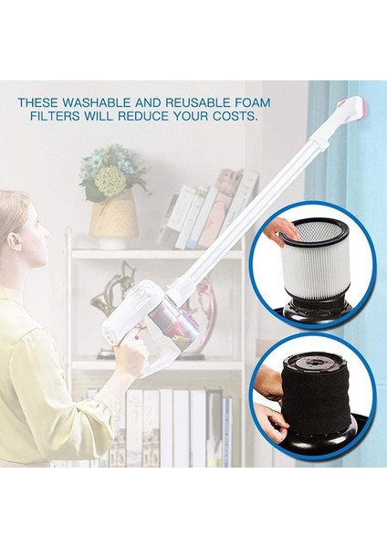 Shop-Vac, Genie ve Vacmaster 90585 9050 Elektrikli Süpürgeler Için Uygun Yıkanabilir ve Tekrar Kullanılabilir Köpük Filtre (Yurt Dışından) fırsatları