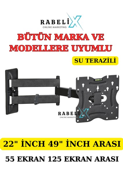 Bütün Marka ve Modellere Uyumlu 22"inch 49"inch-55 Ekran 125 Ekran Arası Uyumlu Askı Aparatı