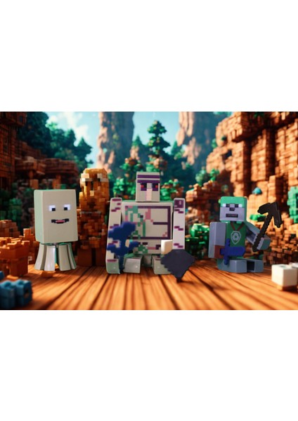 Minecraft Oyuncak Figür Seti – 7 Parça Silah ve Karakter – Çocuklar İçin Eğlenceli Aksiyon Seti