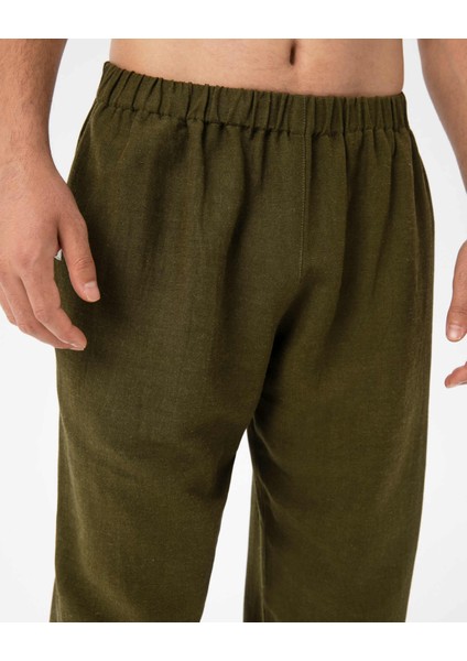 Haki Erkek Keten Görünümlü Easy West Pantolon modelleri