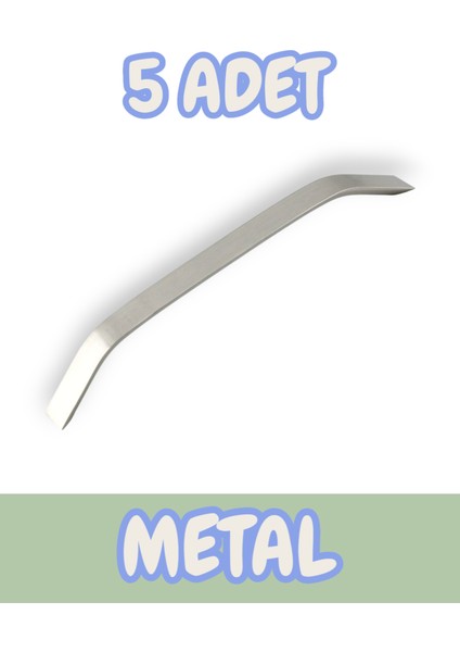 Eko Şahin Alüminyum Metal Lüks Modern Mobilya Çekmece Mutfak Dolabı Kulpu Inox (5 Adet)