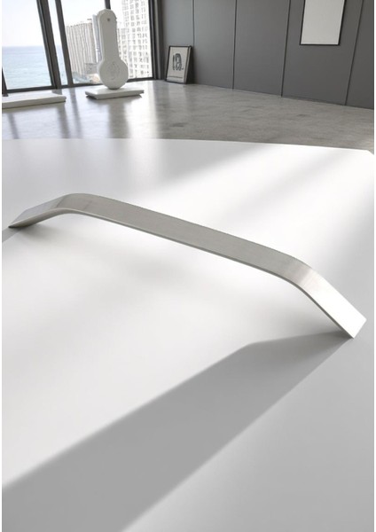 Eko Şahin Alüminyum Metal Lüks Modern Mobilya Çekmece Mutfak Dolabı Kulpu Inox (5 Adet)