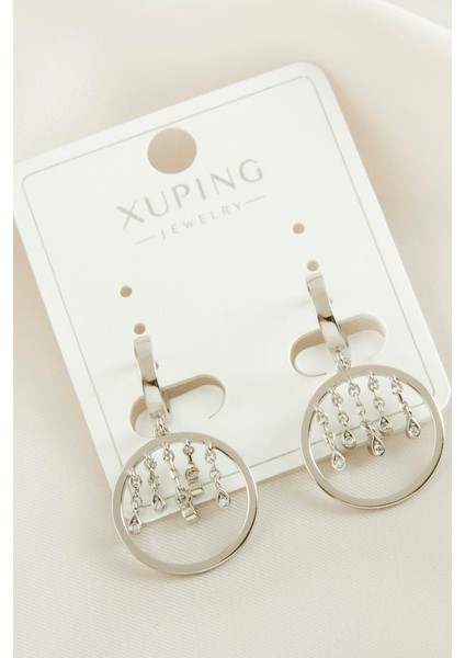 Xuping Zirkon Taşlı Lüks Çelik Küpe