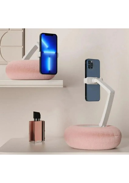 Peluş Yastık Telefon Tutucu 360 Derece Rotasyon Yüksekliği Açı Ayarlanabilir Masaüstü fırsatları