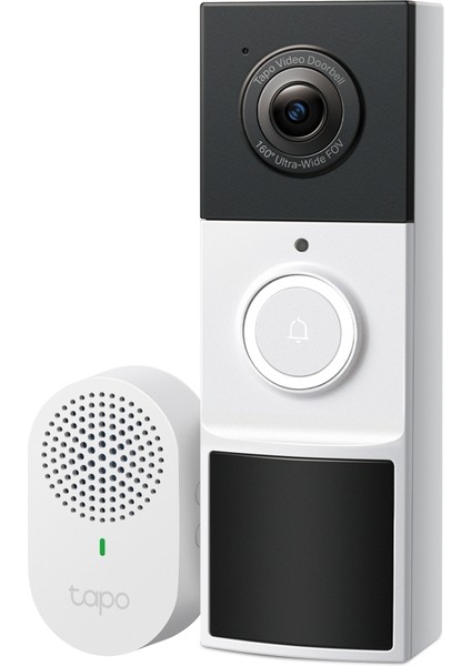 Tapo D210 | Akıllı Kapı Zili | 2K 3MP | Kablosuz | İki Yönlü Ses | IP64 Suya Dayanıklı | Renkli Gece Görüşü | Bulut & Yerel Kayıt | Alexa & Google Home Uyumlu