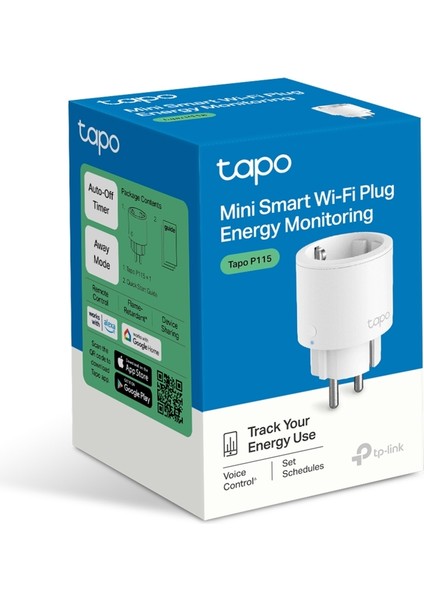 Tapo P115 (4-Pack) | Mini Akıllı Wi-Fi Priz | Enerji İzleme | Uzaktan Kontrol | Alexa ve Google Home Uyumlu | Cihaz Paylaşımı | Kolay Kurulum | Hub Gerektirmez