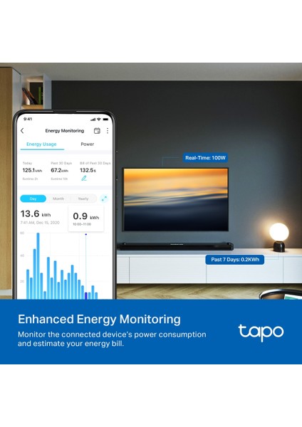 Tapo P115 (4-Pack) | Mini Akıllı Wi-Fi Priz | Enerji İzleme | Uzaktan Kontrol | Alexa ve Google Home Uyumlu | Cihaz Paylaşımı | Kolay Kurulum | Hub Gerektirmez