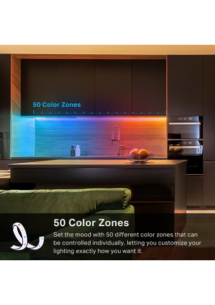 Tapo L930-5 | Akıllı Wi-Fi LED Işık Şeridi | RGBW Çok Renkli | PU Kaplama | Müzik Senkronizasyonu | Uygulama ile Kontrol | Alexa | Google Home ve Apple HomeKit Uyumlu