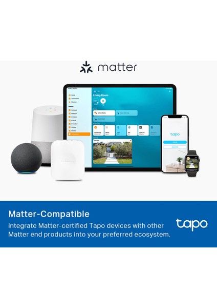 Tapo L535E, Matter Wi-Fi LED Akıllı Ampul, Çok Renkli, 8,6W, Enerji Izleme, Apple Homekits, Amazon Alexa ve Google Home ile Çalışır, Renk Değiştirilebilir, Hub Gerekmez