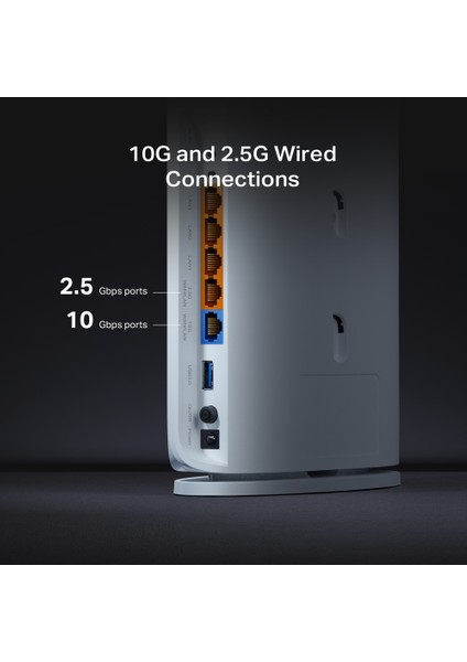 Archer BE450 | Dual-Band Wi-Fi 7 Router | Fiber Destekli | BE7200 Mbps | 1× 10 Gbps WAN + 1× 2.5 Gbps LAN + 3× 1 Gbps Port | 6GHz 320 MHz Kanal | VPN Destekli | EasyMesh Uyumlu | HomeShield