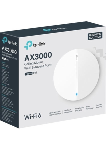 Festa F65 AX3000MBPS 1 Gigabit Port Dual-Band Wi-Fi 6 Tavan Tipi Access Point