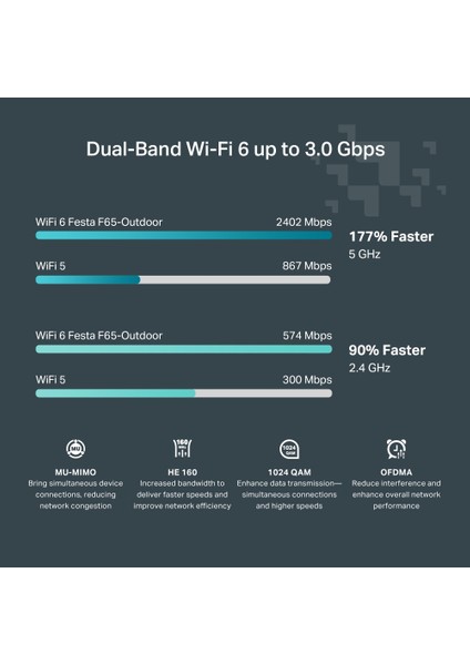 Festa F61-OUTDOOR AX1800MBPS 1 Gigabit Port Dual-Band Wi-Fi 6 Dış Mekan Access Point