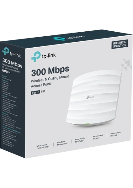 Festa F41, N300MBPS, 10/100 Port, Festa Mesh, Kesintisiz Dolaşım, Ücretsiz Bulut Yönetimi, Poe ve Güç Adaptörü, Wi-Fi 4 Tavan Tipi Access Point indirimleri