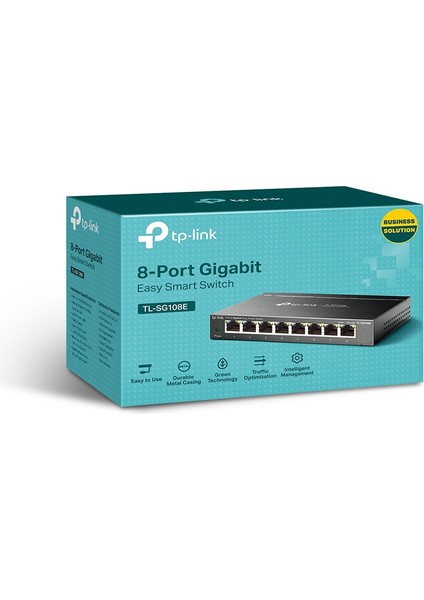 TL-SG108E 8 Port 10-100-1000 Mbps Easy Smart Switch Çelik Kasa