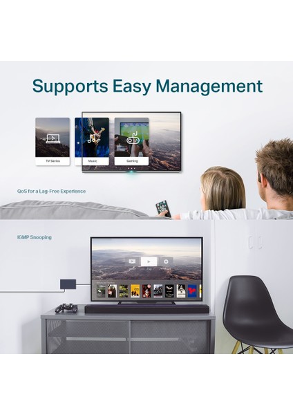 TL-SG108E 8 Port 10-100-1000 Mbps Easy Smart Switch Çelik Kasa