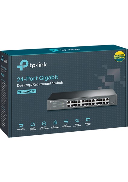 TL-SG1024D 24 Port 10-100-1000 Mbps Switch Çelik Kasa Rack Mount