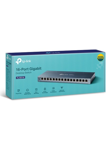 TL-SG116 16 Port 10-100-1000 Mbps Switch Çelik Kasa