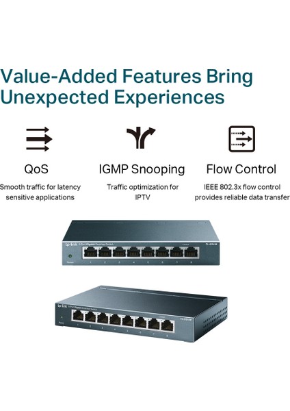 TL-SG108 8 Port 10-100-1000 Mbps Switch Çelik Kasa
