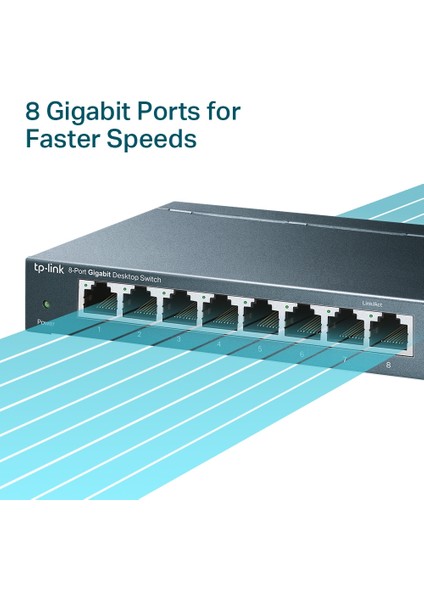 TL-SG108 8 Port 10-100-1000 Mbps Switch Çelik Kasa