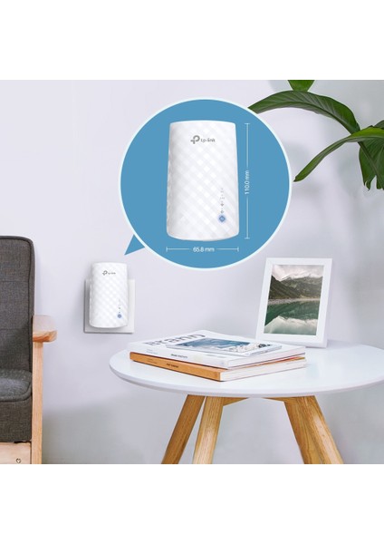 RE190 | Wi-Fi 5 Menzil Genişletici | AC750 Mbps | Dual Band | Kolay Kurulum | Kompakt Tasarım | Tüm Modem ve Router Modelleri ile Uyumludur