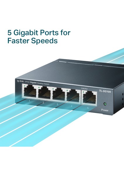 TL-SG105 5 Port 10-100-1000 Mbps Switch Çelik Kasa