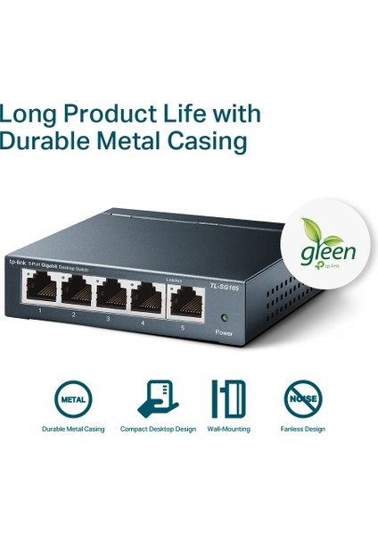 TL-SG105 5 Port 10-100-1000 Mbps Switch Çelik Kasa