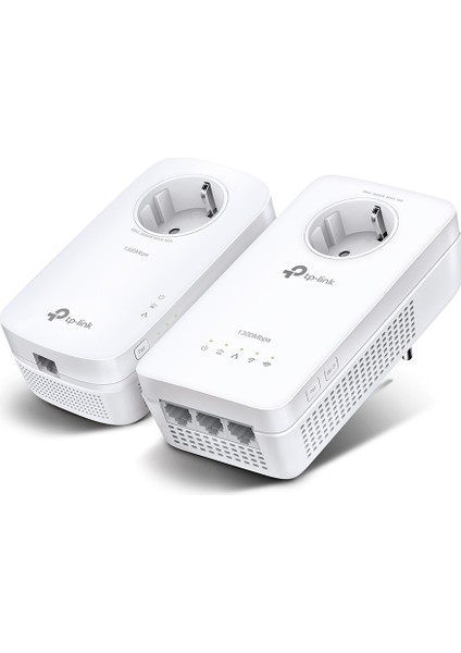 TL-WPA8631P KIT | Powerline Adaptör | Priz Soketli | AV1300 & AC1200 Mbps Hız | Dual Band Wi-Fi | Kolay Kurulum | 3 Gigabit Port | MU-MIMO | Beamforming | Stabil Bağlantı | Tak ve Çalıştır
