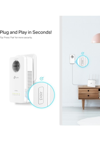 TL-WPA8631P KIT | Powerline Adaptör | Priz Soketli | AV1300 & AC1200 Mbps Hız | Dual Band Wi-Fi | Kolay Kurulum | 3 Gigabit Port | MU-MIMO | Beamforming | Stabil Bağlantı | Tak ve Çalıştır