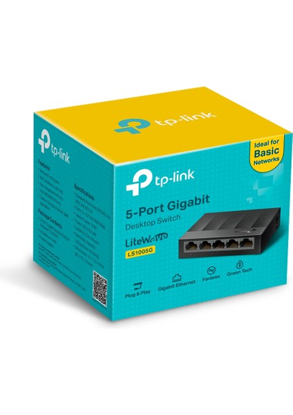 LS1005G 5 port 10-100-1000 Mbps Switch Plastik Kasa