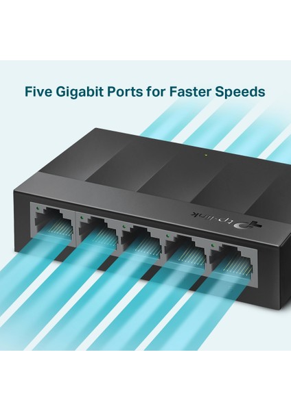 LS1005G 5 port 10-100-1000 Mbps Switch Plastik Kasa