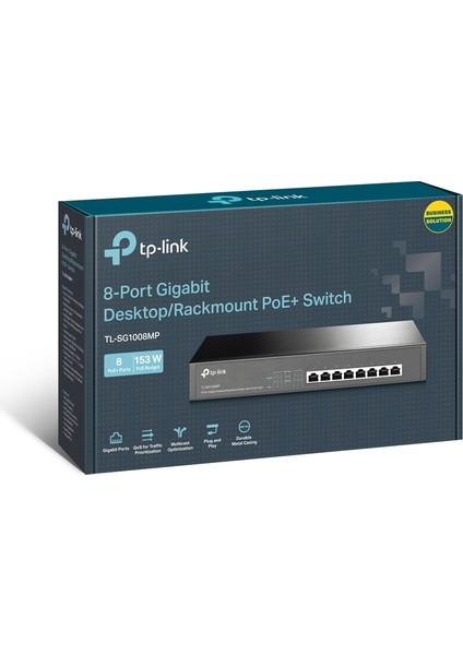 TL-SG1008MP 8 Port Poe+ 10-100-1000 Mbps Switch Çelik Kasa Rack Mount