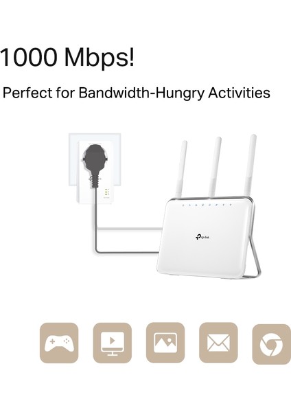 TL-PA7017P KIT | Powerline Adaptör | Priz Soketli | AV1000 | Kolay Kurulum | Gigabit Port | Stabil Bağlantı; Tak ve Çalıştır | Enerji Tasarrufu Modu