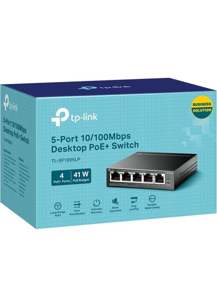 TL-SF1005LP 5 Port 4 Port Poe+ 10-100 Mbps 1 Port Uplink Switch Çelik Kasa