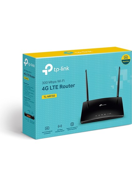 TL-MR150 | Kablosuz 4G LTE Router | N300 Mbps | 4G/3G SIM Yuvası | 32 Cihaza Kadar Bağlantı | Kolay Kurulum | Konuk Ağı & Ebeveyn Kontrolü | Tüm Servis Sağlayıcılar ile Uyumludur